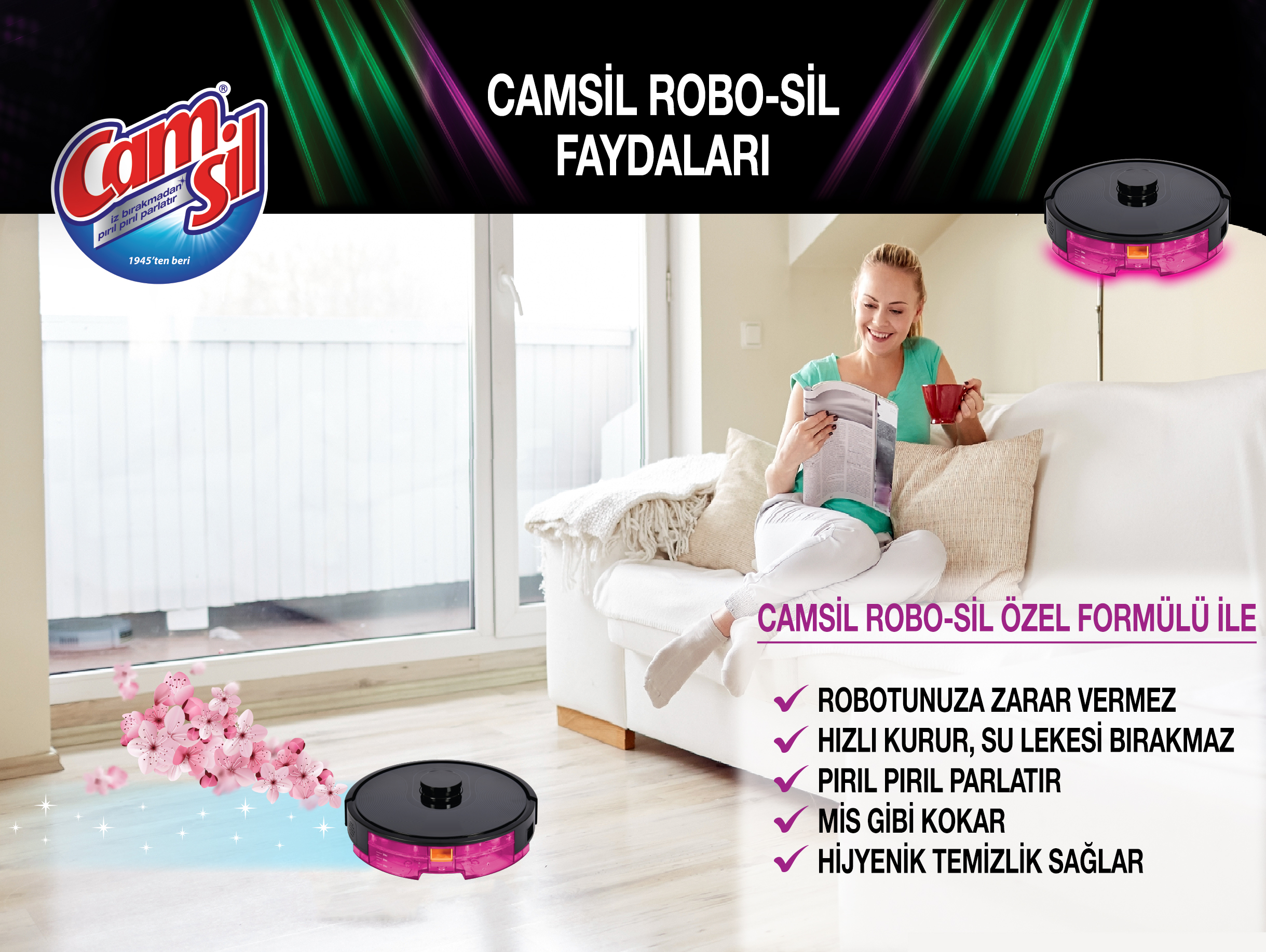 Camsil Robo Sil Y Zey Temizleyici Floral Ml Kom U